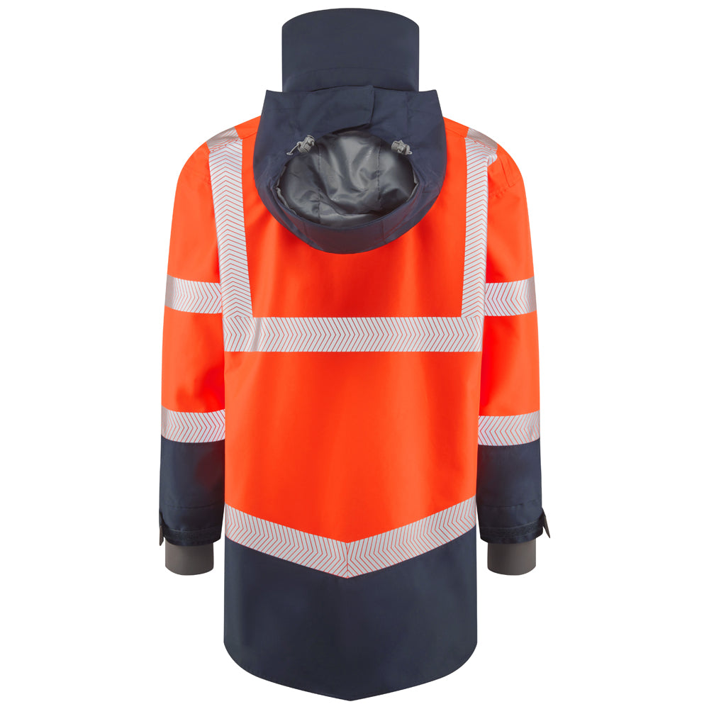 Leo CLOVELLY Hi-Vis Orange Navy Waterproof Coat A04-O/NV-LEO