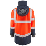 Leo CLOVELLY Hi-Vis Orange Navy Waterproof Coat A04-O/NV-LEO