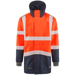 Leo CLOVELLY Hi-Vis Orange Navy Waterproof Coat A04-O/NV-LEO