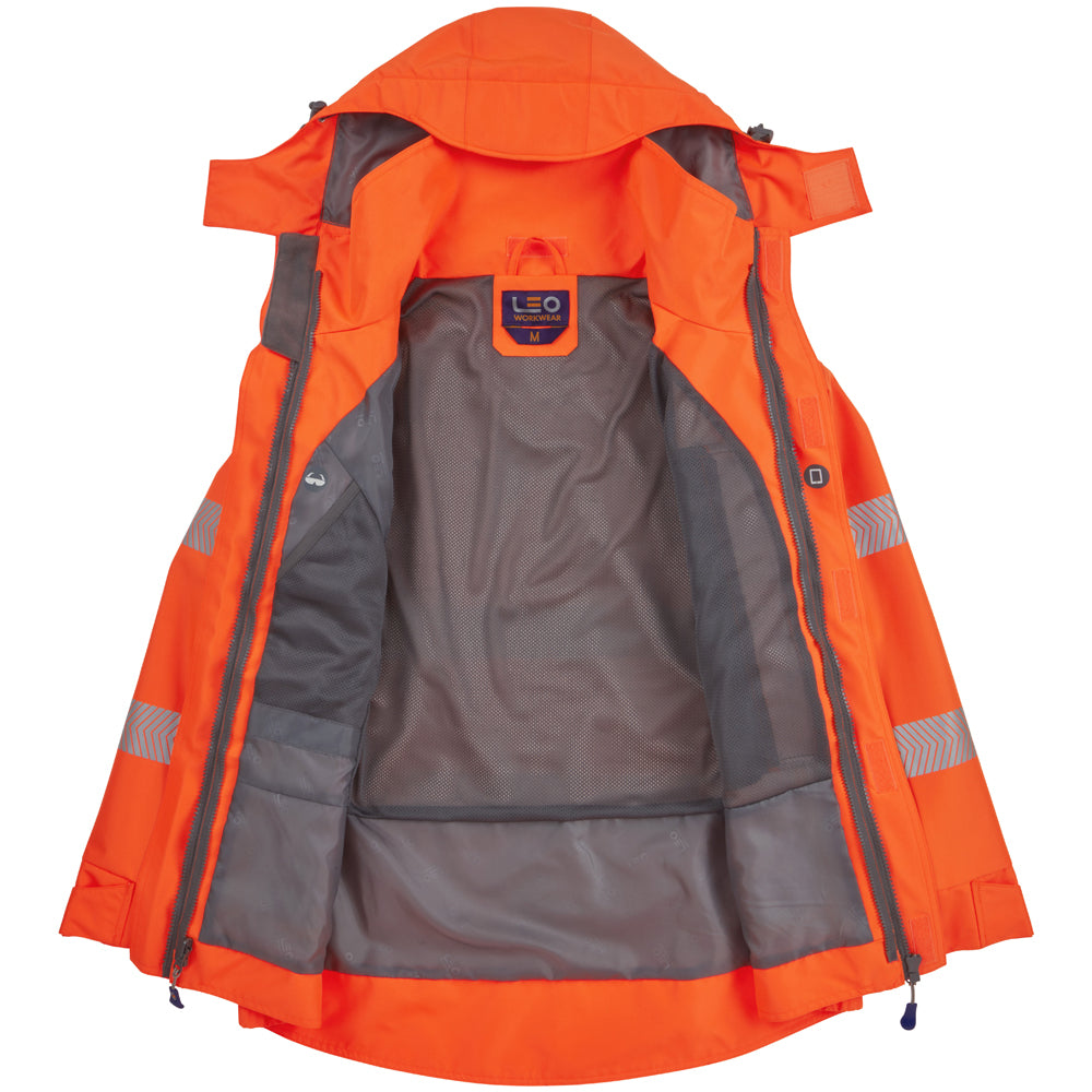 Leo DARTMOOR Hi-Vis Orange Waterproof Jacket J05-O-LEO