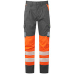 Leo WINSFORD Hi-Vis Orange Grey Stretch Work Trousers Class 1 CT05-O/GY-LEO