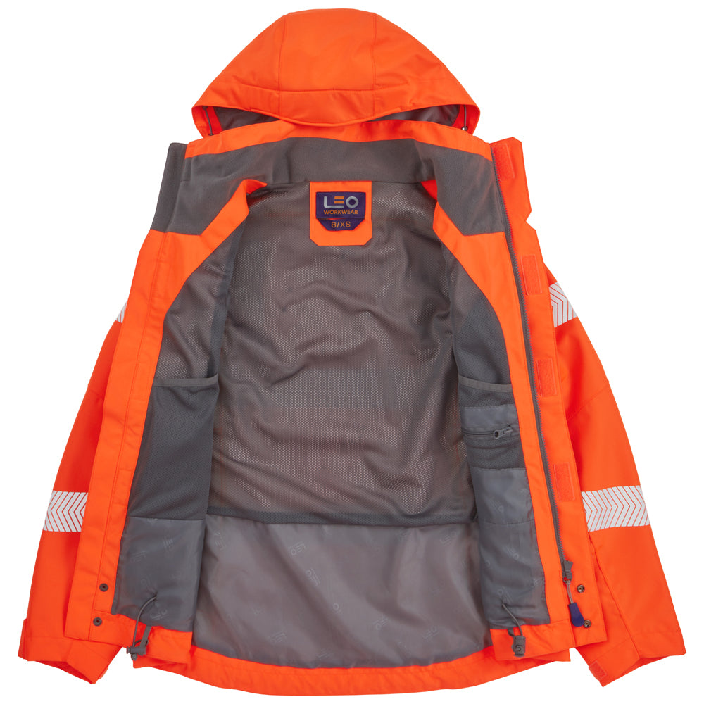 Leo ROSEMOOR Hi-Vis Orange Waterproof Jacket JL04-O-LEO