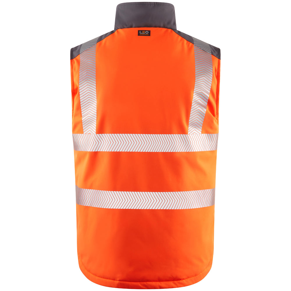 Leo HALSINGER Hi-Vis Orange Bodywarmer BW02-O-LEO