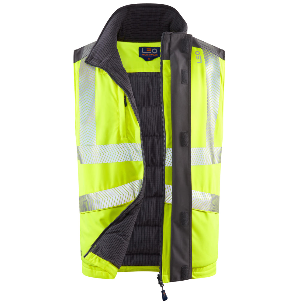 Leo HALSINGER Hi-Vis Yellow Bodywarmer BW02-Y-LEO