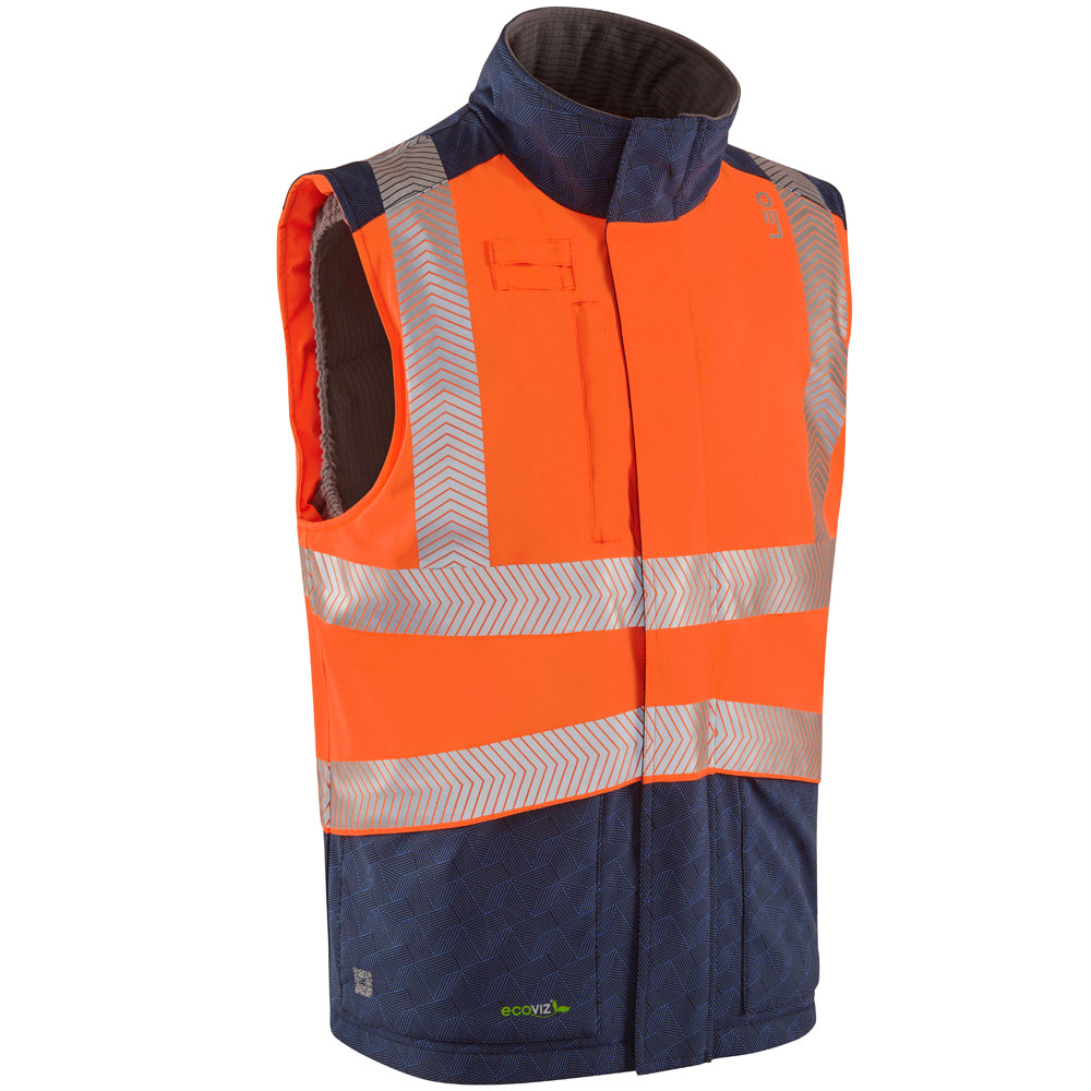 Leo HALSINGER Hi-Vis Orange/Navy Bodywarmer BW02-O/NP-LEO