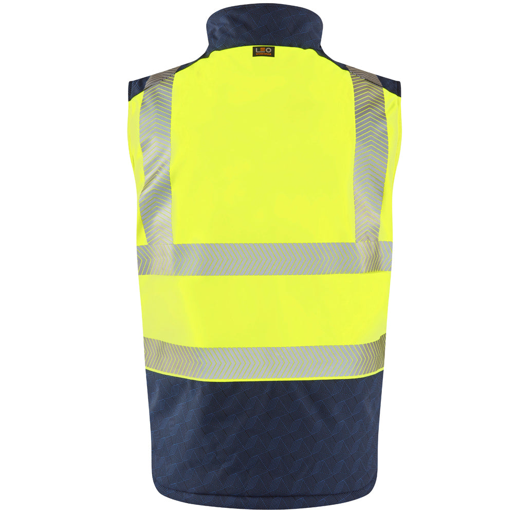Leo HALSINGER Hi-Vis Yellow/Navy Bodywarmer BW02-Y/NP-LEO