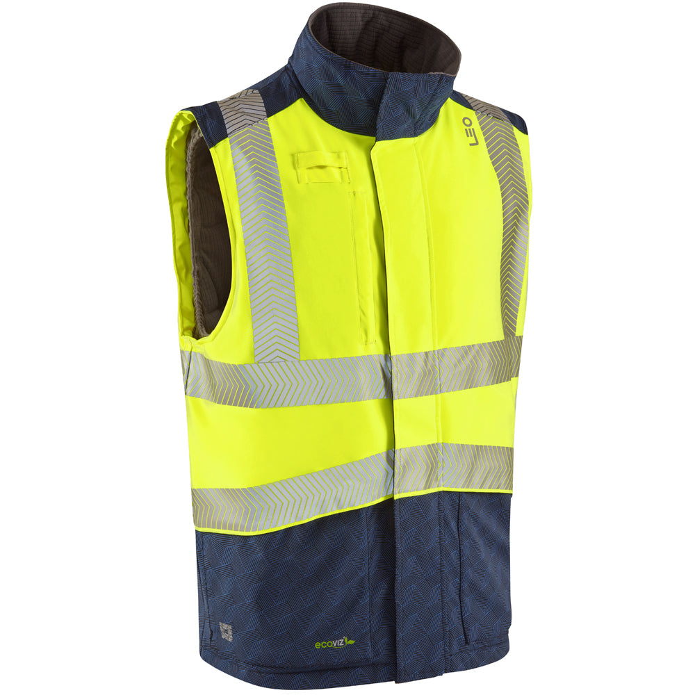 Leo HALSINGER Hi-Vis Yellow/Navy Bodywarmer BW02-Y/NP-LEO