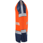Leo RUDA Hi-Vis Orange/Navy Print T-Shirt T17-O/NP-LEO