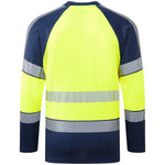 Leo RUDA Hi-Vis Yellow/Navy Print T-Shirt T17-Y/NP-LEO