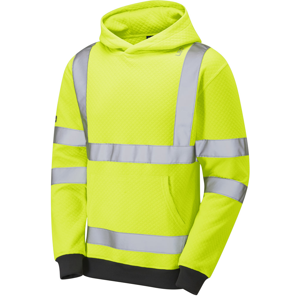 Leo GOODLEIGH Hi-Vis Yellow Hooded Sweatshirt SS04-Y-LEO