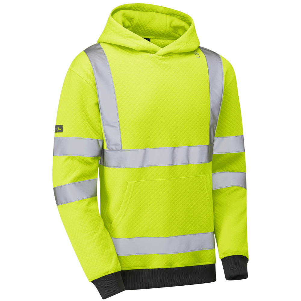 Leo GOODLEIGH Hi-Vis Yellow Hooded Sweatshirt SS04-Y-LEO