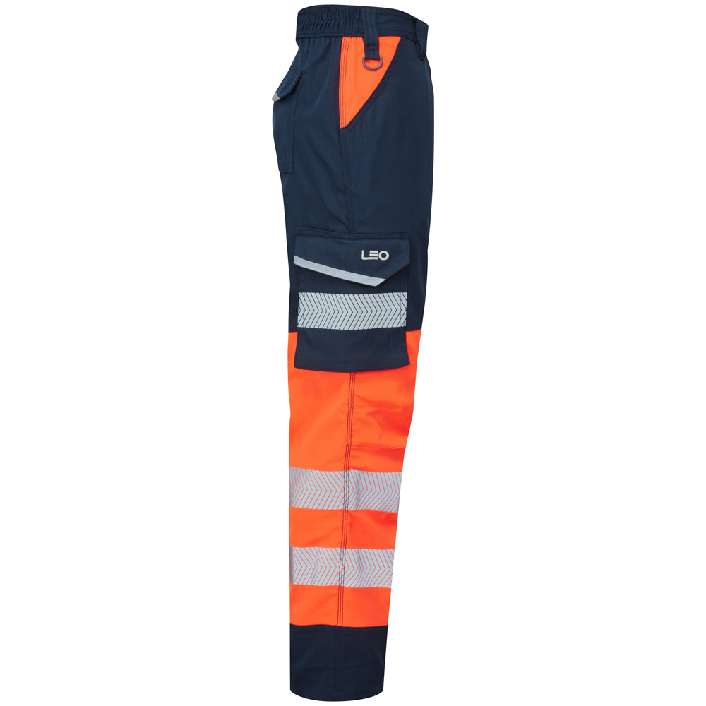 Leo WINSWELL Women's Hi-Vis Orange/Navy Stretch Trousers CL05-O/NV-LEO