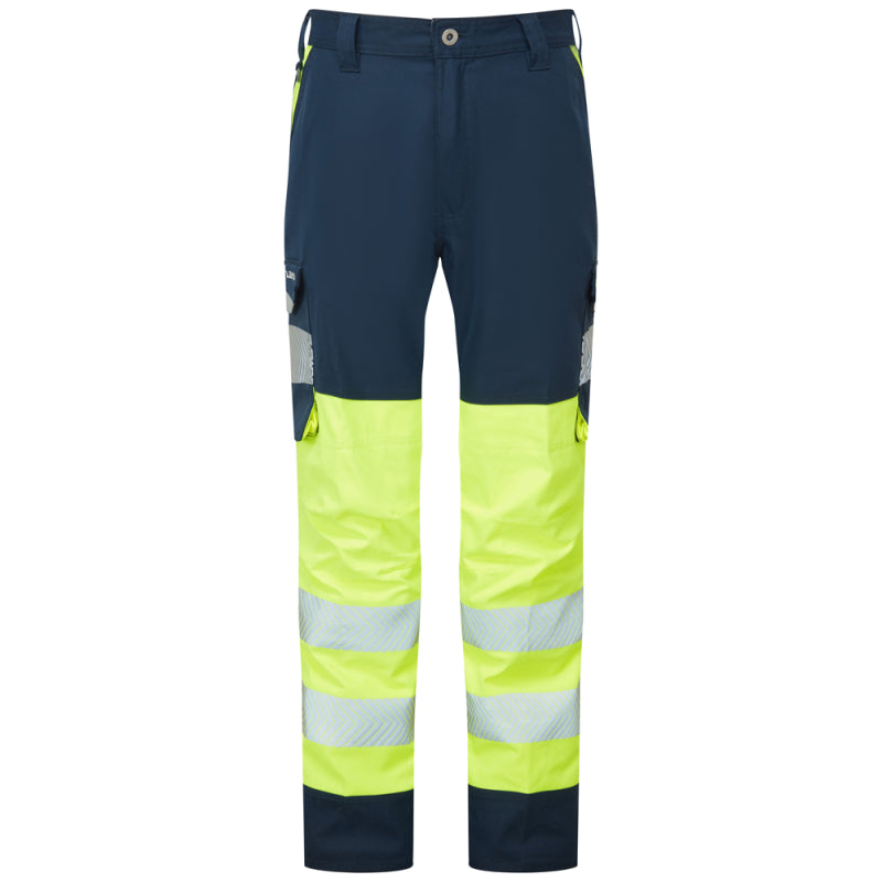 Leo WINSWELL Women's Hi-Vis Yellow/Navy Stretch Work Trousers CL05-Y/NV-LEO