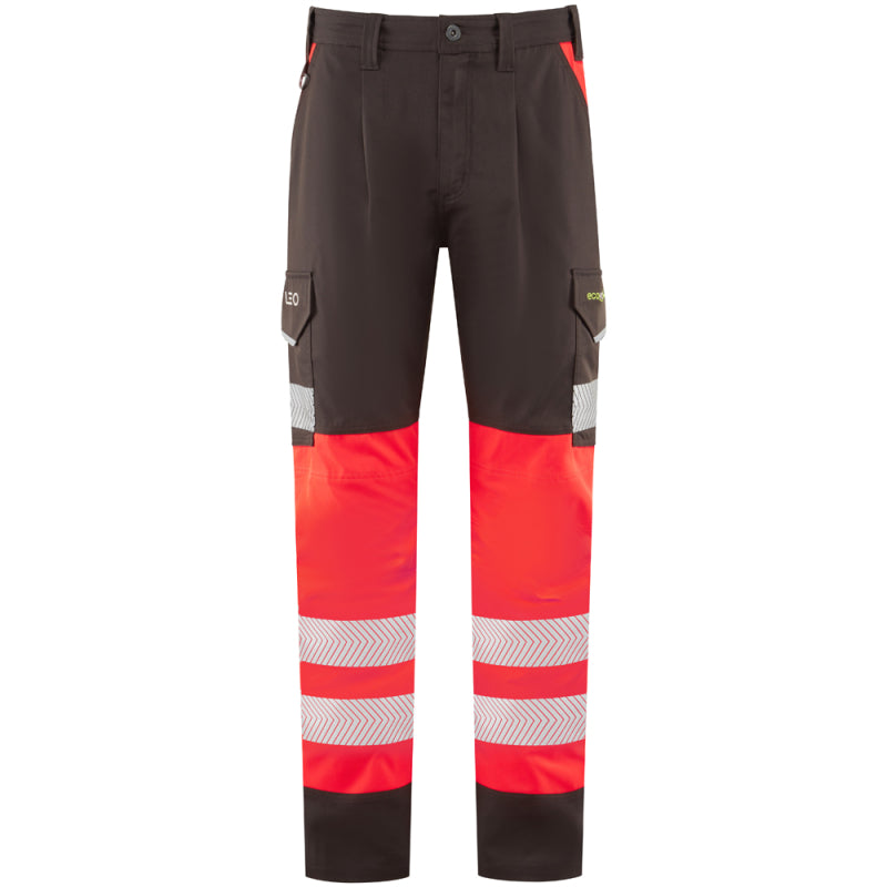 Leo WINSFORD Hi-Vis Red Grey Stretch Work Trousers Class 1 CT05-R/GY-LEO