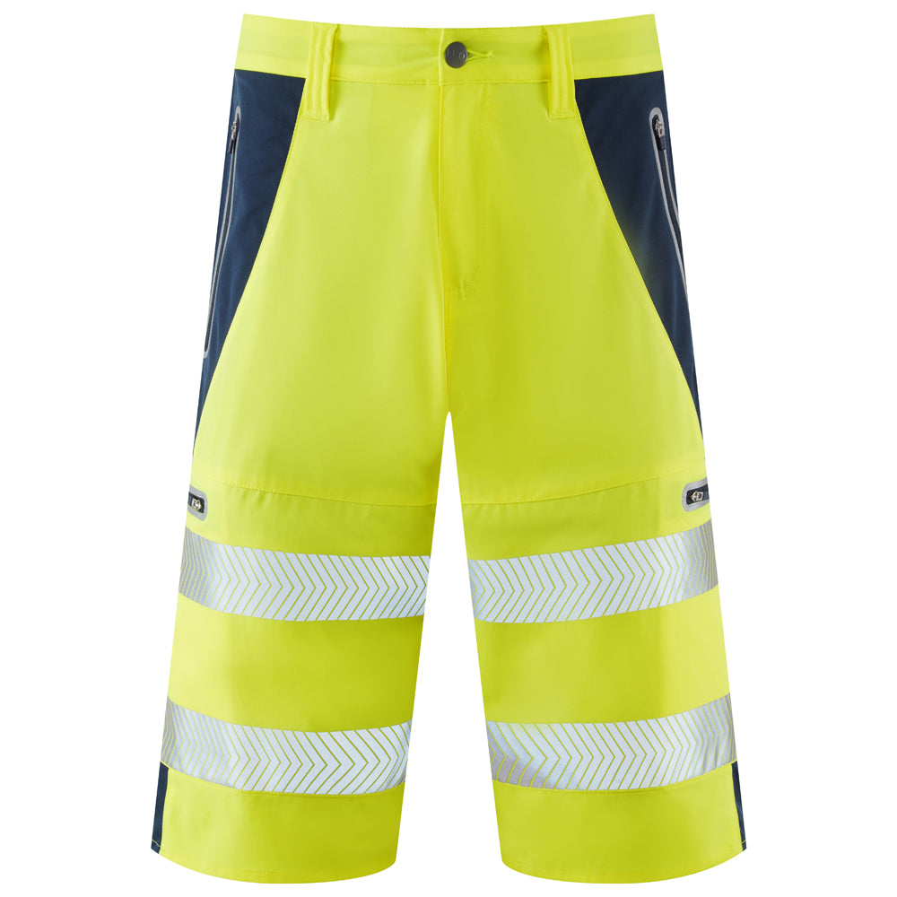 Leo KINGSLEY Hi-Vis Yellow/Navy Stretch Work Shorts SH06-Y/NV-LEO