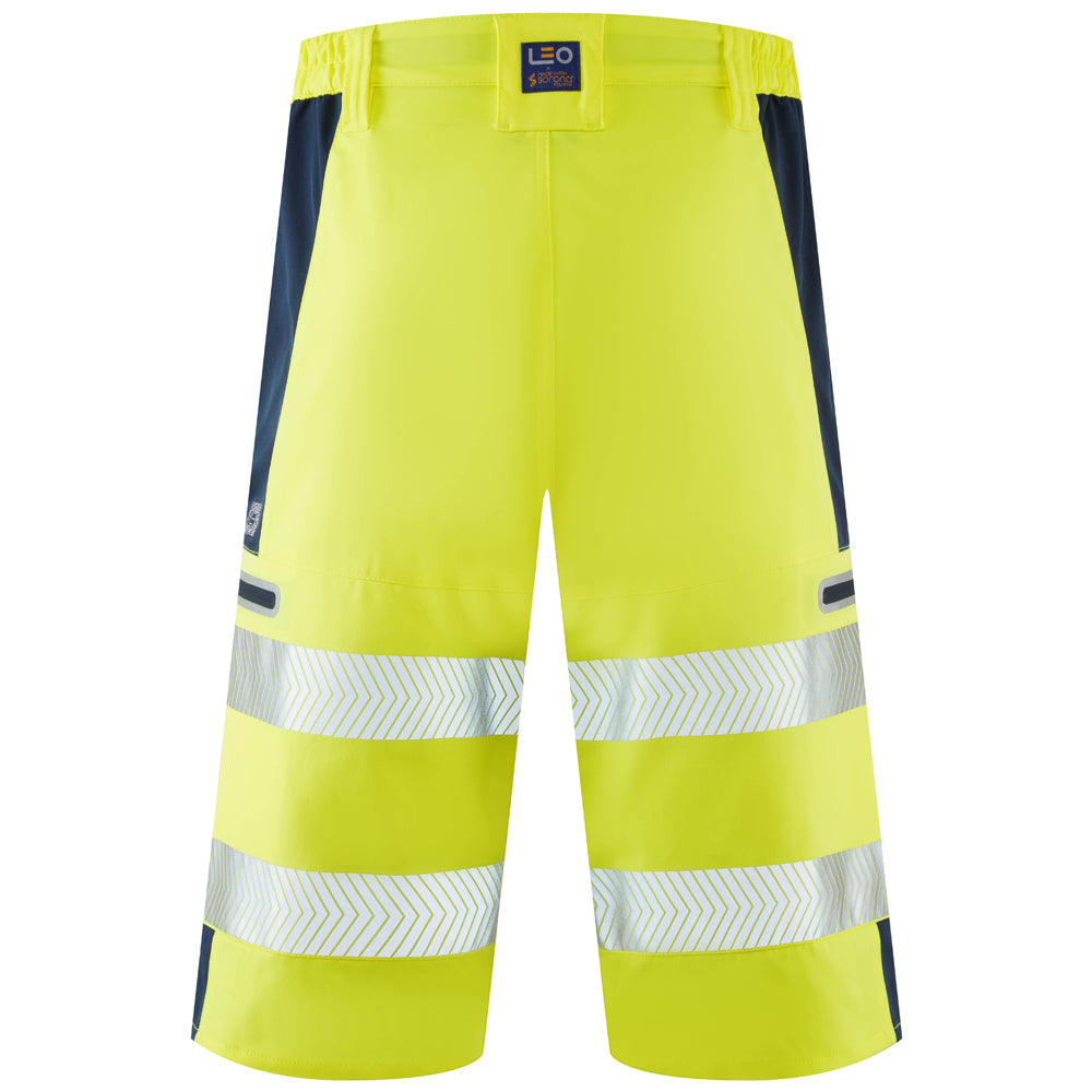 Leo KINGSLEY Hi-Vis Yellow/Navy Stretch Work Shorts SH06-Y/NV-LEO