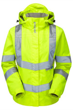 Women's Hi-Vis Yellow Waterproof Storm Coat P704-YEL