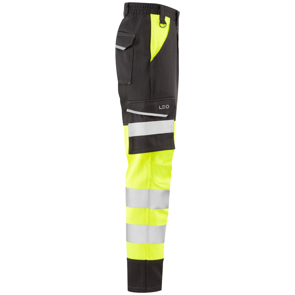 Leo BECKAMOOR Women's Hi-Vis Yellow Stretch Cargo Trousers CL04-Y/AN-LEO