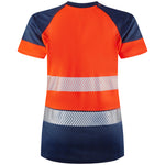 Leo LORNA Hi-Vis Orange/Navy Print Long Sleeve T-Shirt TL16-O/NP-LEO