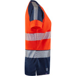 Leo LORNA Hi-Vis Orange/Navy Print Long Sleeve T-Shirt TL16-O/NP-LEO