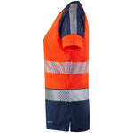 Leo LORNA Hi-Vis Orange/Navy Print Long Sleeve T-Shirt TL16-O/NP-LEO