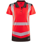 Leo ELMSCOTT Women's Hi-Vis Red/Grey Polo Shirt PL14-R/GY-LEO