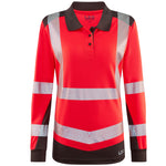Leo HAZELWOOD Women's Hi-Vis Red/Grey Polo Shirt PL15-R/GY-LEO