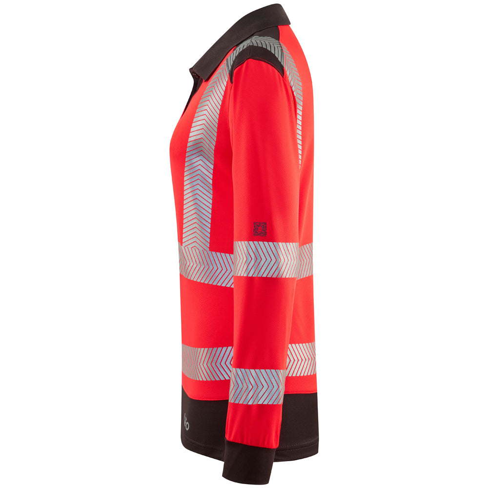 Leo HAZELWOOD Women's Hi-Vis Red/Grey Polo Shirt PL15-R/GY-LEO
