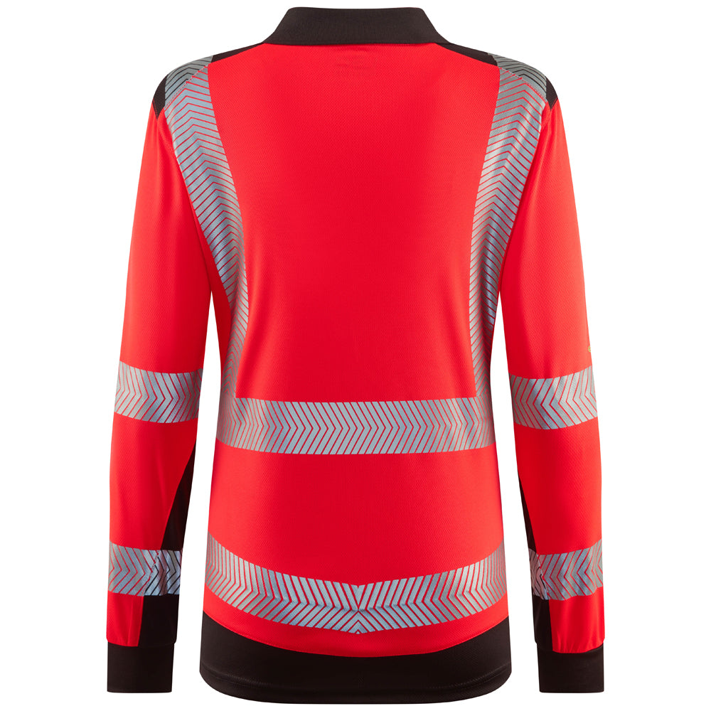 Leo HAZELWOOD Women's Hi-Vis Red/Grey Polo Shirt PL15-R/GY-LEO