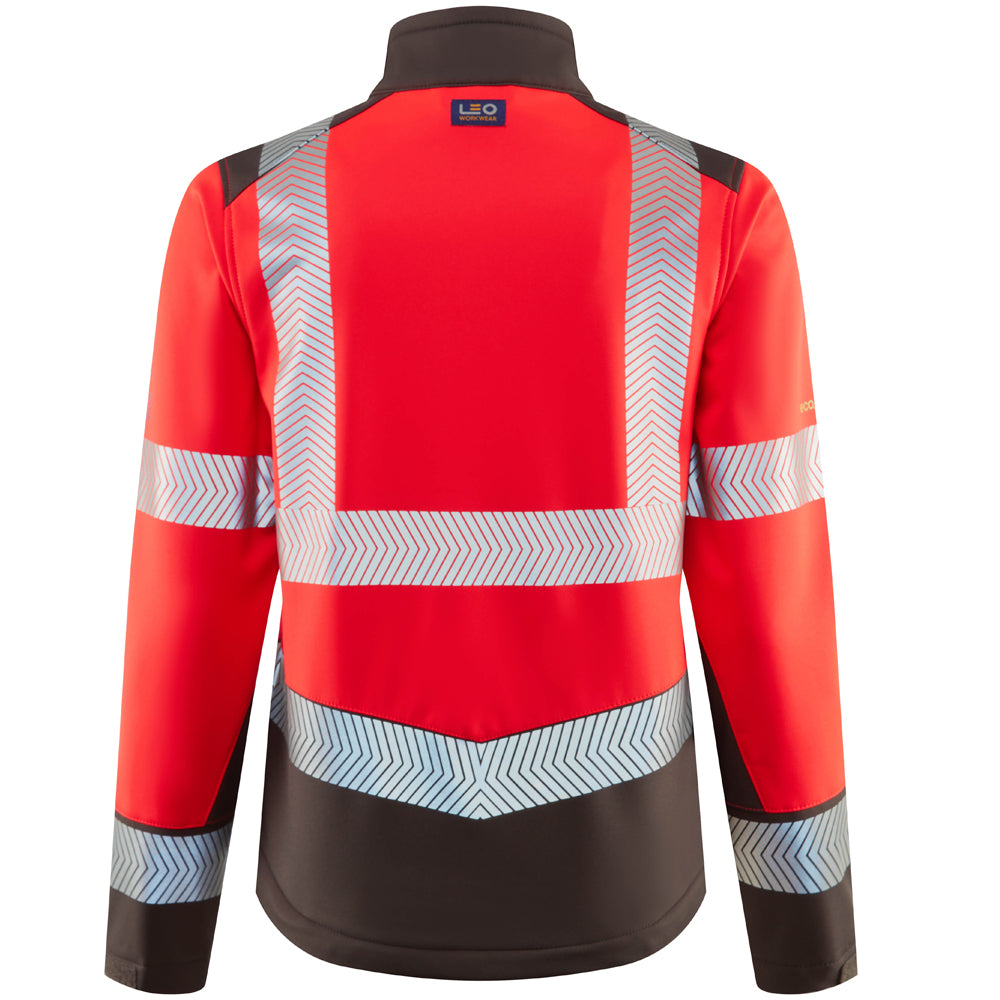 Leo PENNYWELL Hi-Vis Red/Grey Softshell Jacket SJL02-R/GY-LEO