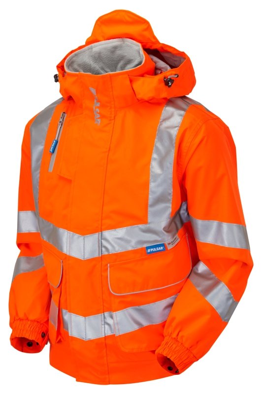 Hi-Vis Orange Mesh Lined Bomber Jacket Waterproof PR515-ORG