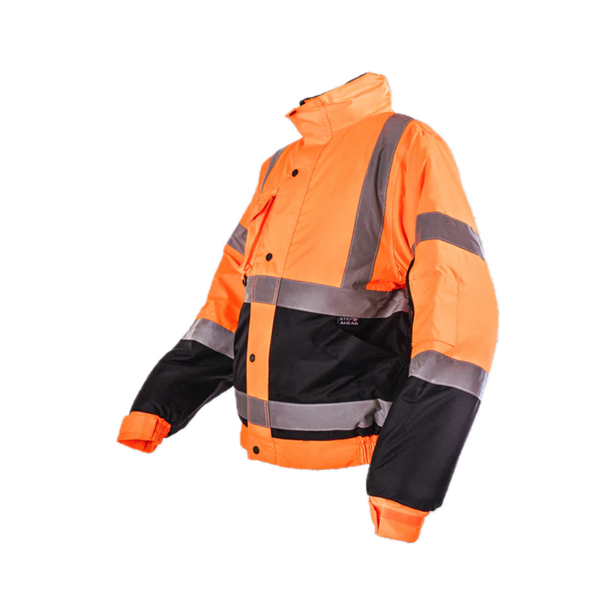 Step Ahead Hi Visibility Orange/Navy Two Tone Bomber Jacket