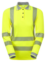 PULSAR LIFE Women's Hi-Vis Yellow Long Sleeve Polo LFE975-NB
