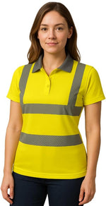Women’s Premium High Visibility Polo Shirt – UPF 40+, EN ISO 20471