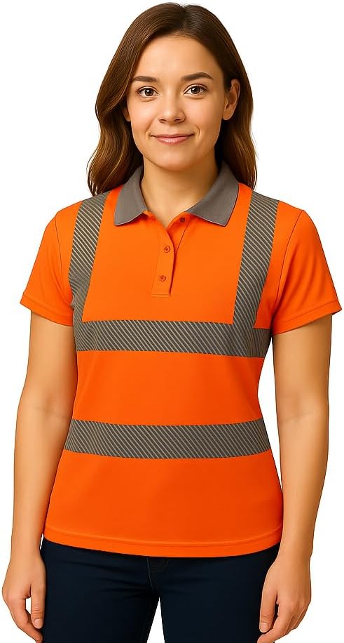 Women’s Premium High Visibility Polo Shirt – UPF 40+, EN ISO 20471
