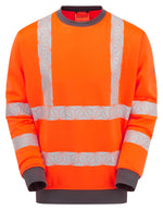 Men's Hi-Vis Orange Sweatshirt Recycled Workwear RCT807-ORG