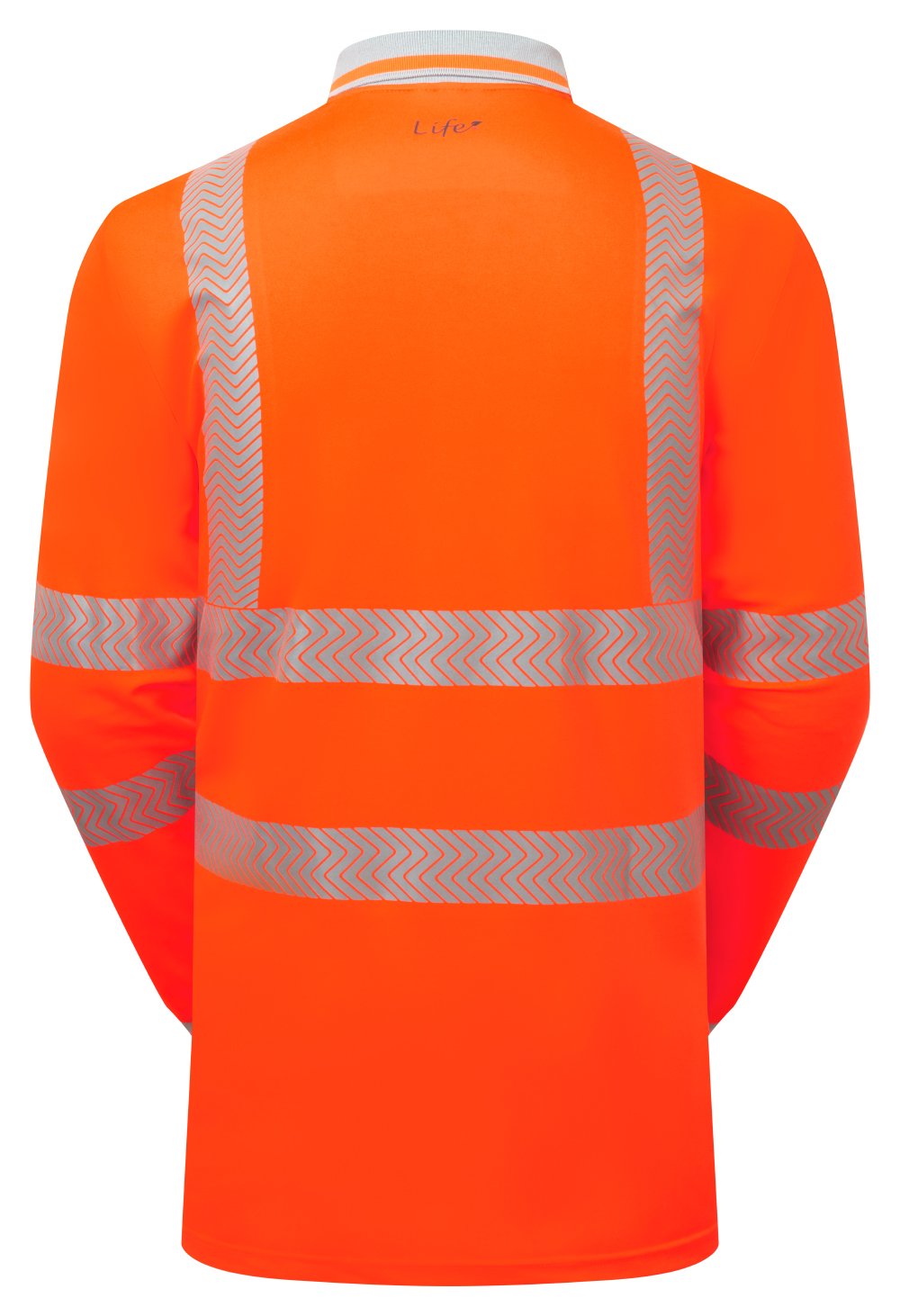 PULSAR LIFE Hi-Vis Orange Long Sleeve Polo LFE926-NB-ORG