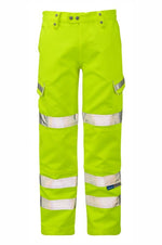 Hi-Vis Yellow Combat Trousers Durable Workwear P346-YEL