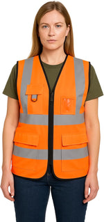 Step Ahead Executive Hi-Vis Vest – EN20471 Certified High Visibility Workwear with Utility Pockets