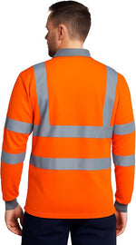 Step Ahead Hi Vis Visibility Long Sleeve Polo Shirts Safety Work-wear