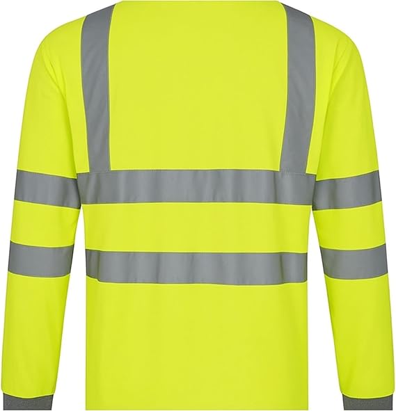 Step Ahead Hi Vis Visibility Long Sleeve Polo Shirts Safety Work-wear