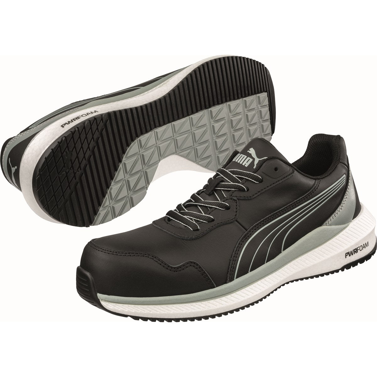 PUMA ZOOM Black S3S Safety Shoes - ESD Leather Work Trainers