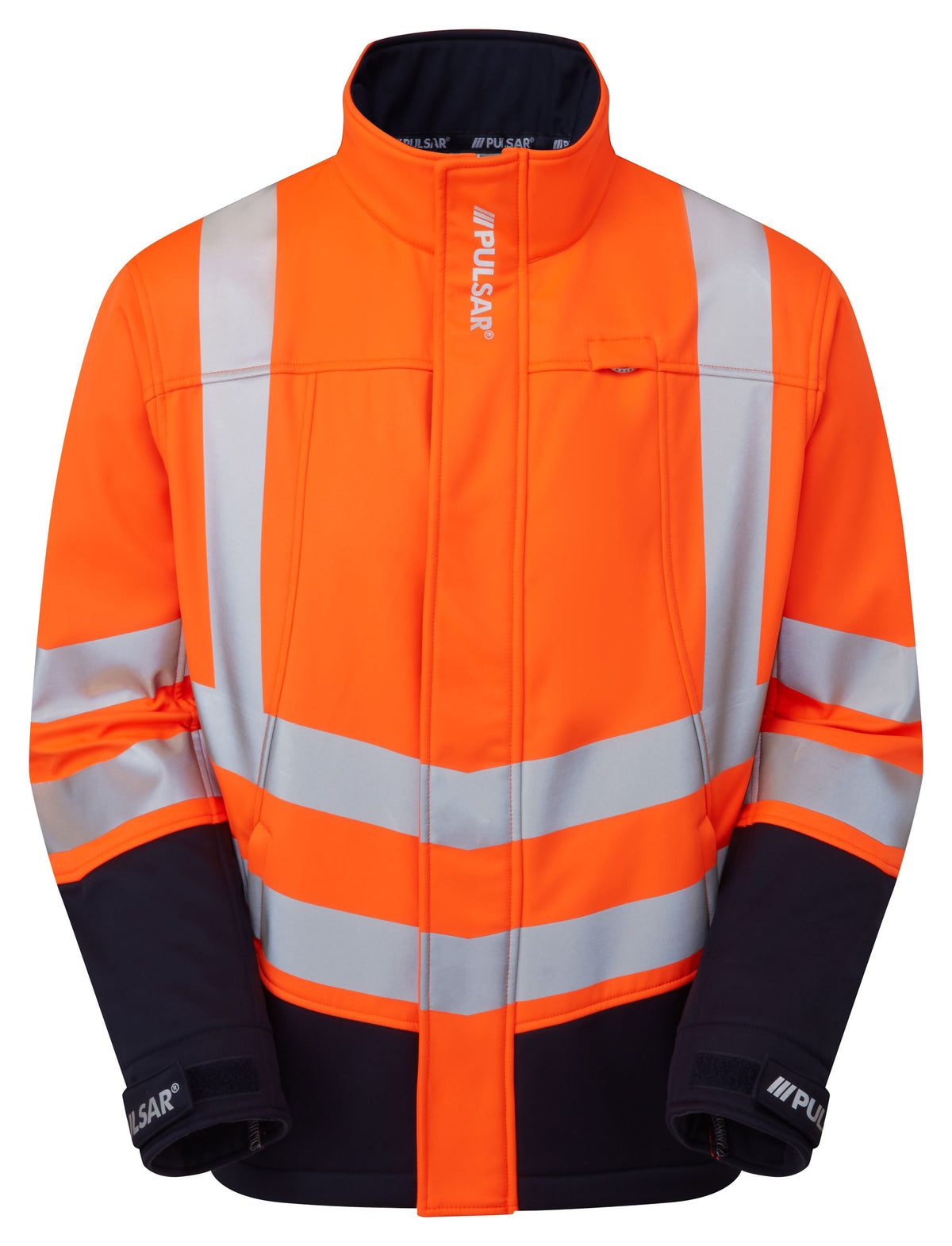 PULSAR Protect Hi-Vis Softshell Jacket Orange Navy P307-R