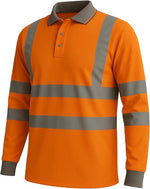 Step Ahead Hi Vis Visibility Long Sleeve Polo Shirts Safety Work-wear