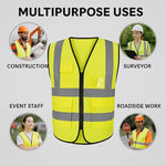 Step Ahead Executive Hi-Vis Vest – EN20471 Certified High Visibility Workwear with Utility Pockets