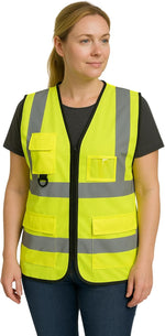 Step Ahead Executive Hi-Vis Vest – EN20471 Certified High Visibility Workwear with Utility Pockets