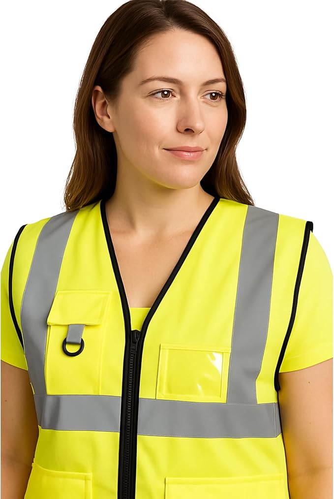 Step Ahead Executive Hi-Vis Vest – EN20471 Certified High Visibility Workwear with Utility Pockets