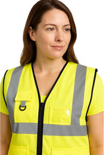 Step Ahead Executive Hi-Vis Vest – EN20471 Certified High Visibility Workwear with Utility Pockets