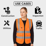 Step Ahead Executive Hi-Vis Vest – EN20471 Certified High Visibility Workwear with Utility Pockets