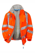 Hi-Vis Orange Mesh Lined Bomber Jacket Waterproof PR515-ORG
